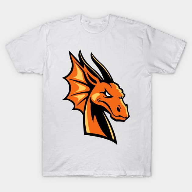 Orange Dragon Face Logo T-Shirt by AnotherOne